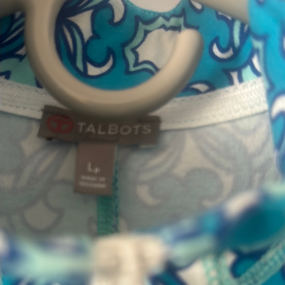 Talbots Blue And White Patterned Pullover - image 4